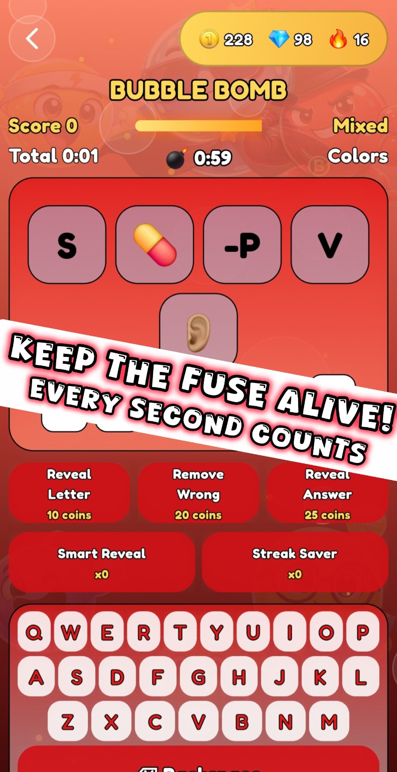 Bubble Brain bomb screen