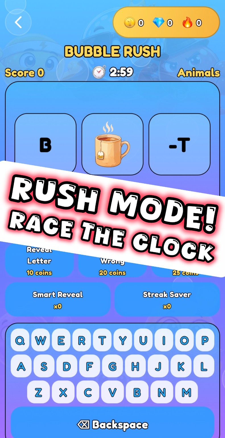 Bubble Brain rush screen